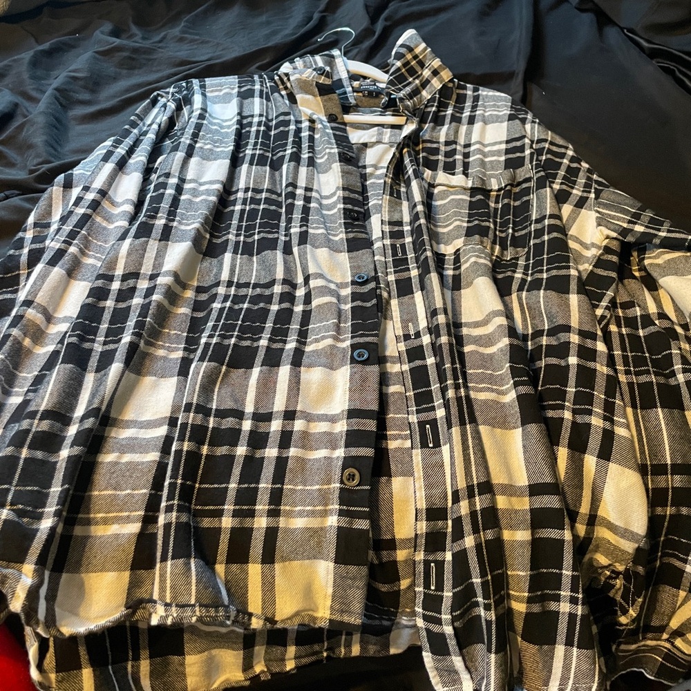 white and black forever 21 button up